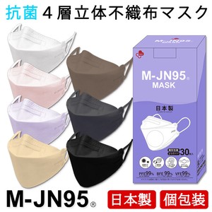9 5 Mask Made in Japan 4 Construction 3 Solid type Mask 30 Pcs individual packaging