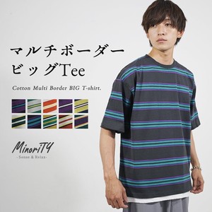 【2022年夏の新作】マルチボーダービッグTシャツ／MinoriTY