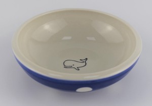 Hasami ware Large Bowl Whale Blue