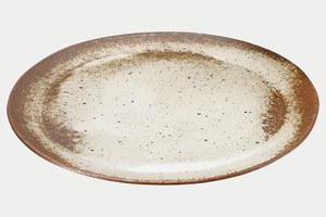 Shigaraki ware Main Plate Beige Natural L size Made in Japan