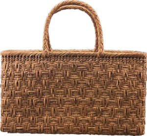 Attached Mountain Grapes Basket Bag Bag Handmade Natural Material