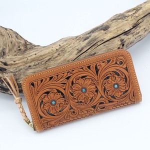 Genuine Leather Long Wallet Craft pin