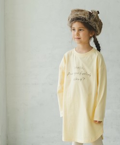 【プレミアムコットン100%】プリント長袖Tシャツワンピース2022秋冬新作