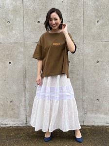 Embroidery Color Point Solid Embroidery T-shirt