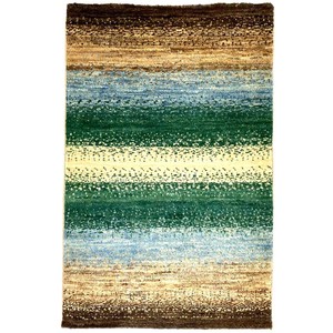 手織り絨毯　ラグ　約60x90cm　ウール100％　　マット　アフガン製【35987】