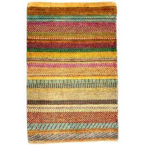手織り絨毯　ラグ　約60x90cm　ウール100％　　マット　アフガン製【36761】