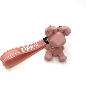 Key Ring Key Chain Pink Animal Rabbit Silhouette