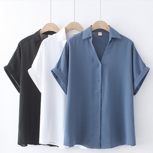 Button Shirt/Blouse V-Neck