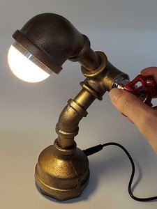 レトロ アンティーク 照明 スタンドライト テーブルランプ 金属製 水道管ランプ YMB1023