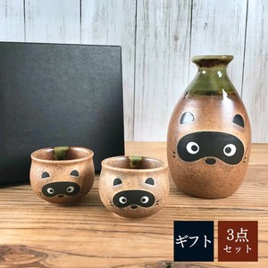 Mino ware Barware Gift Japanese Raccoon Sake set Made in Japan