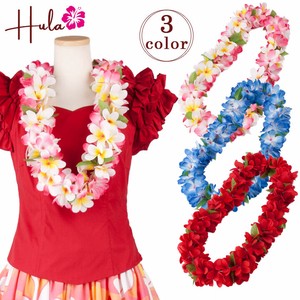 【フラダンス小物】レイ★花かざり ピンク 青 赤 ハワイアン