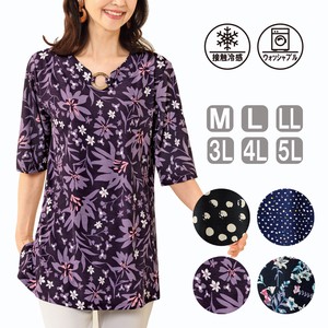 Tunic Patterned All Over Tops Summer Spring Ladies Cool Touch Cut-and-sew