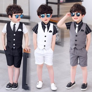 Kids' Suit Stripe Vest Formal Kids Set of 4