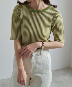 Color Scheme Half Length Short Pullover Knitted Short Sleeve