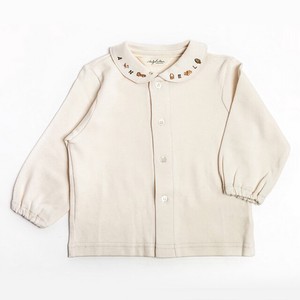 儿童七分袖～长袖衬衫 刺绣 经典款 棉 有机 衬衫 日本制造