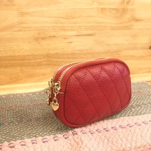 Coin Purse Red Quilted