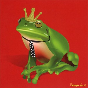 グリーティングカード クリストファーヴァインデザイン「王冠を被ったカエル」