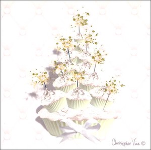 グリーティングカード クリストファーヴァインデザイン「バースデーカップケーキ/誕生日」
