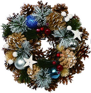 【予約商品】【2022クリスマス】彩か｜Saika　クリスマスリース　Wood & Star & Blue Wreath S
