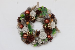 【予約商品】【2022クリスマス】彩か｜Saika　クリスマスリース　Amber Ball White Pine Wreath S