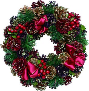 【予約商品】【2022クリスマス】彩か｜Saika　クリスマスリース　Glitter Pine & Accent Ribbon Wreath M