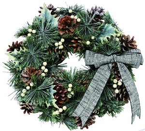 【予約商品】【2022クリスマス】彩か｜Saika　クリスマスリース　Ribbon Wreath- Pineneedle & Holly M