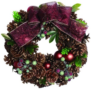 【予約商品】【2022クリスマス】彩か｜Saika　クリスマスリース　Ribbon Wreath- Copper Ball & Organdy M