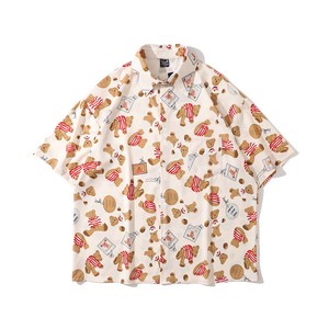 Men's Short Sleeve Shirt Casual Shirt Shirt Aloha Shirt Teddy Bear Pattern Bear