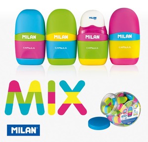 MILAN 消しゴム＆シャープナー　MIX 1箱【36個入】（スペイン・輸入・文房具）