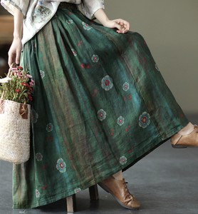 Skirt Oversized Waist Floral Pattern
