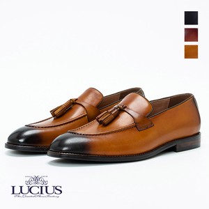 [ 定番商品 ] タッセルローファー 本革 革靴 フラットシューズ メンズ  LLT326-1 [ LUCIUS / ルシウス ]