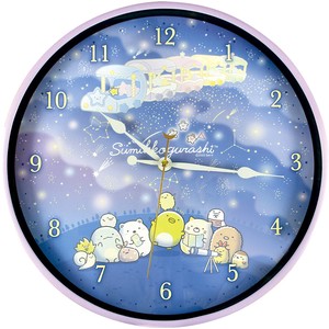 Sumikko gurashi Wall Clock Starry Sky Purple