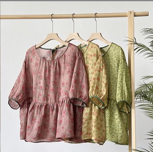 Button Shirt/Blouse Ribbon Floral Pattern