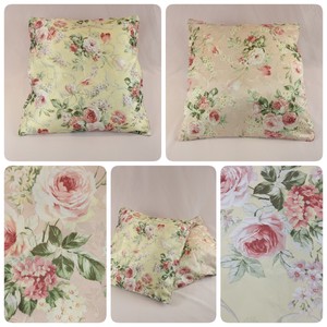 Floor Cushion Cover Floral Pattern Pink Yellow Cover Gloss