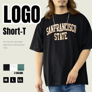 カレッジロゴのネックレス付き ビッグシルエット ロゴプリントTシャツ