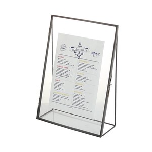 [DULTON] GLASS AND A4 Table Double Glass Frame Stand