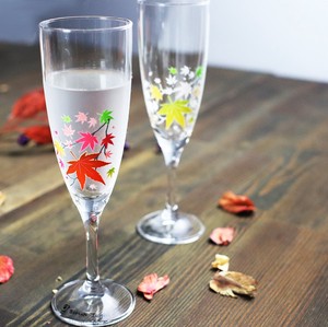 Autumn Colors Champagne Glass Temperature Change Made in Japan