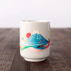美浓烧 日本茶杯 富士山 温度变色 日本制造