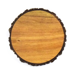 Earthen Teapot Plate Coaster Natural Materials Log Wooden Round shape
