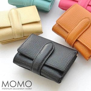 Cow Leather Emboss Processing Compact Wallet 569 5 Colors MOMO Ladies Cow Leather Wallet