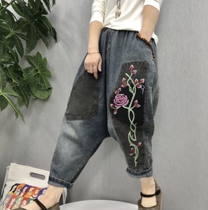 Full-Length Pant Patchwork Waist Embroidered