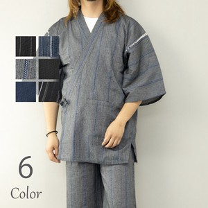 Jinbei Men's Weaving for Men Men's Plain Stripe Japanese Pattern Jinbei Zin Loungewear