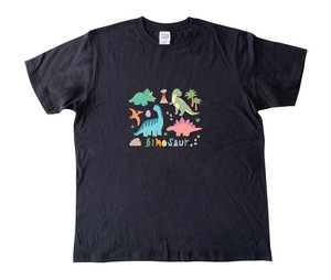 【 プリントTシャツ 】　"恐竜"　ブラック　半袖 Tシャツ キッズ メンズ レディース