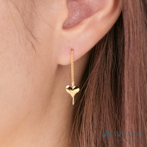 Pierced Earring American Pierced Earring Petit Heart Motif Long 3 5 Made in Japan made