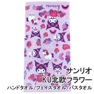 Sanrio Scandinavia Flower KUROMI Character Towel 6
