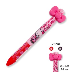 Hello Kitty Ribbon Ballpoint Pen with Ear-shaped Pen Red 2 Colors Ballpoint Pen Sakura