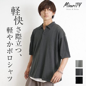 【SALE】オーバーサイズ半袖ニットポロシャツ／MinoriTY