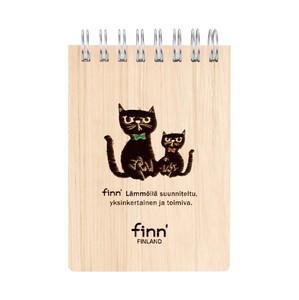 Notebook Ring Memo A7-size Black Cats