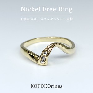 Rhinestone Ring Wave Nickel-Free sliver Rings