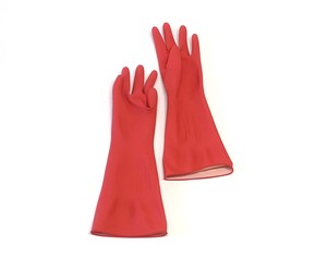 Rubber/Poly Gloves 1-pairs